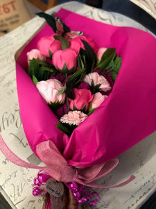 Large Soap Flower Bouquet - Pink Theme