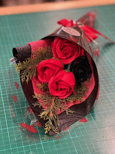 Red Rose Themed Soap Flower Bouquet - Small