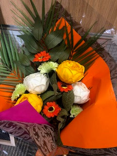 Large Soap Flower Bouquet - Orange Theme