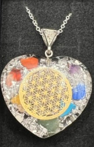 Orgonite Power Pendant - 7 Stone Chakra Heart