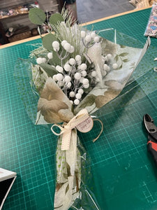 Christmas Bouquet - White Theme with Mistletoe & Eucalyptus