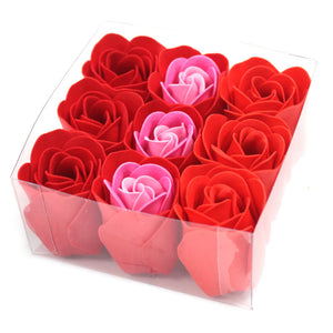 Soap Flowers - Set of 9 Red Roses