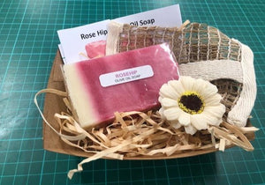 Soap Gift Tray - Artisan Olive Oil Soap and Jute Bag