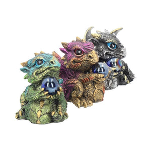 Cute Baby Dragons with Crystal Ball - 7cm